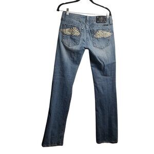 Miss Me Women's  Angel Wing Studded Bootcut Y2K Western Jeans Sz 30